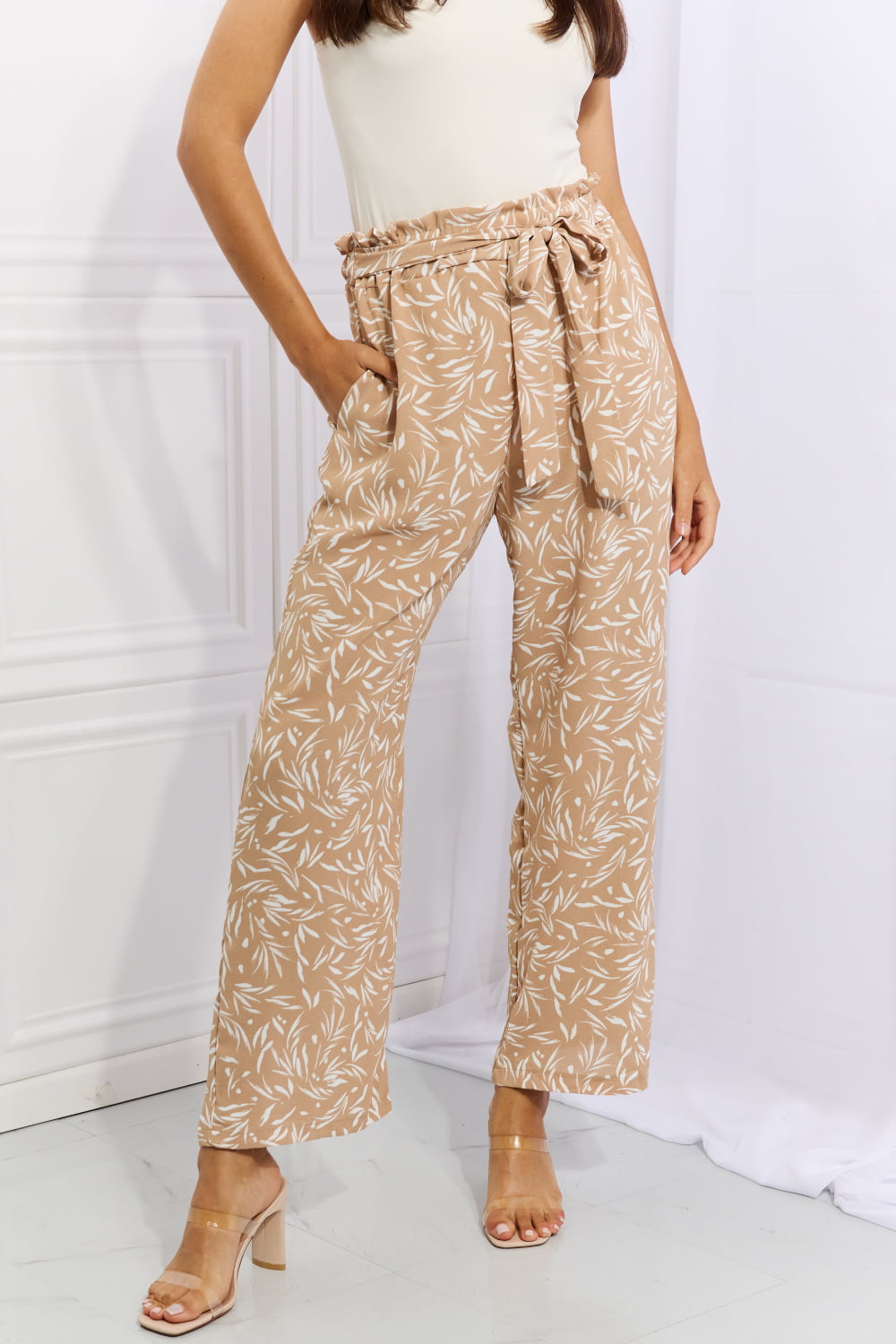 Heimish Right Angle Full Size Geometric Printed Pants