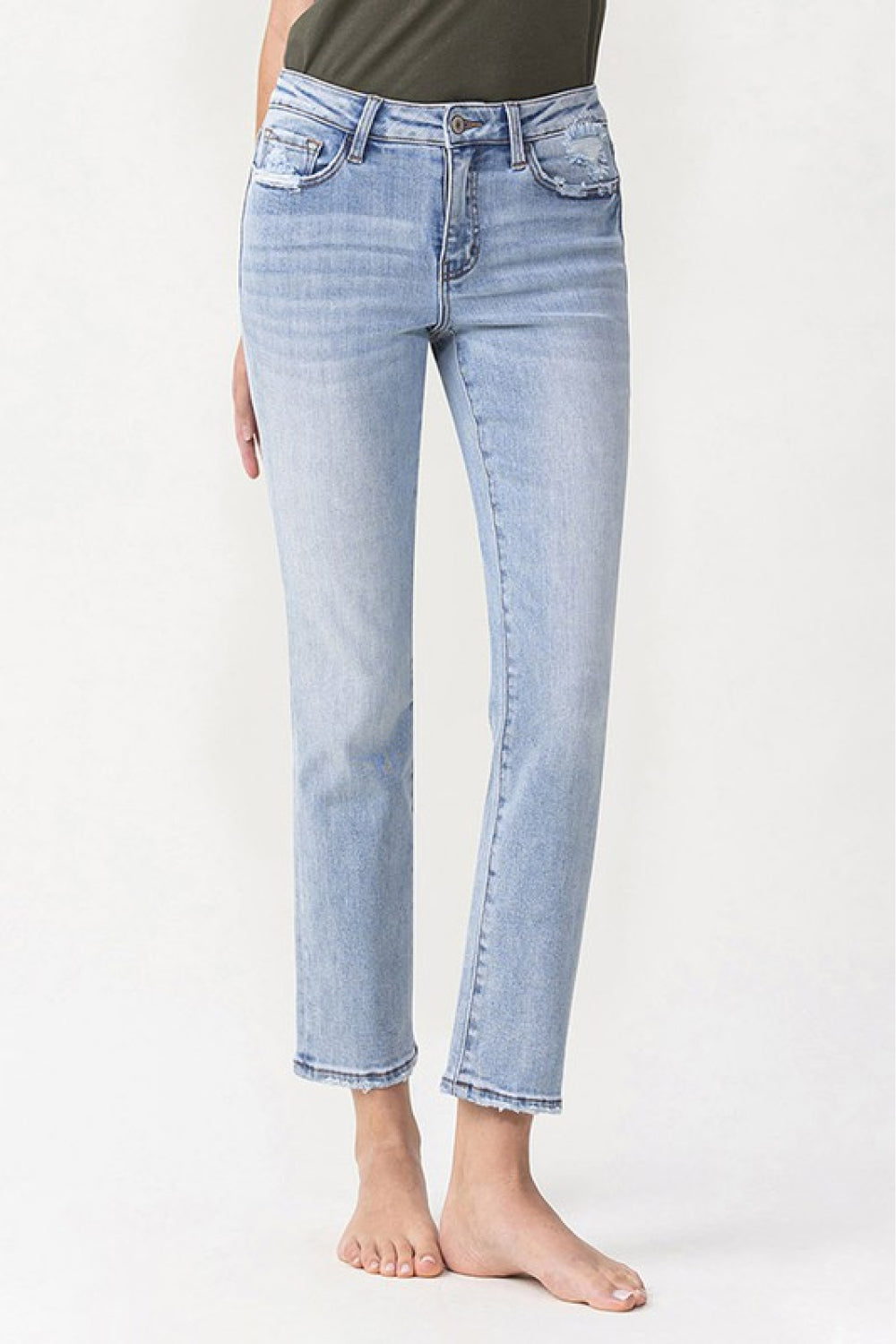 Lovervet by VERVET Full Size Andrea Midrise Crop Straight Jeans