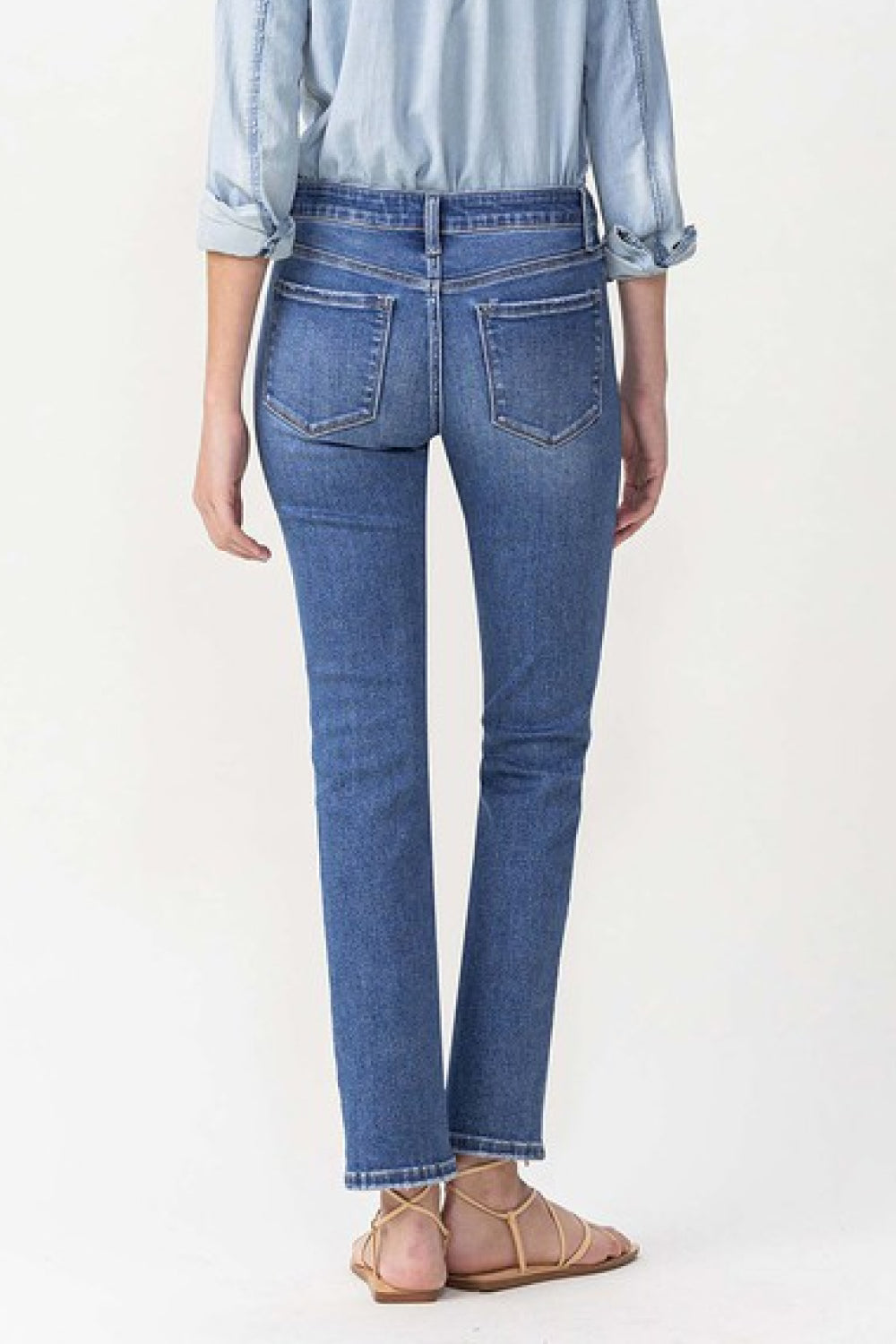 Lovervet by VERVET Full Size Maggie Midrise Slim Ankle Straight Jeans