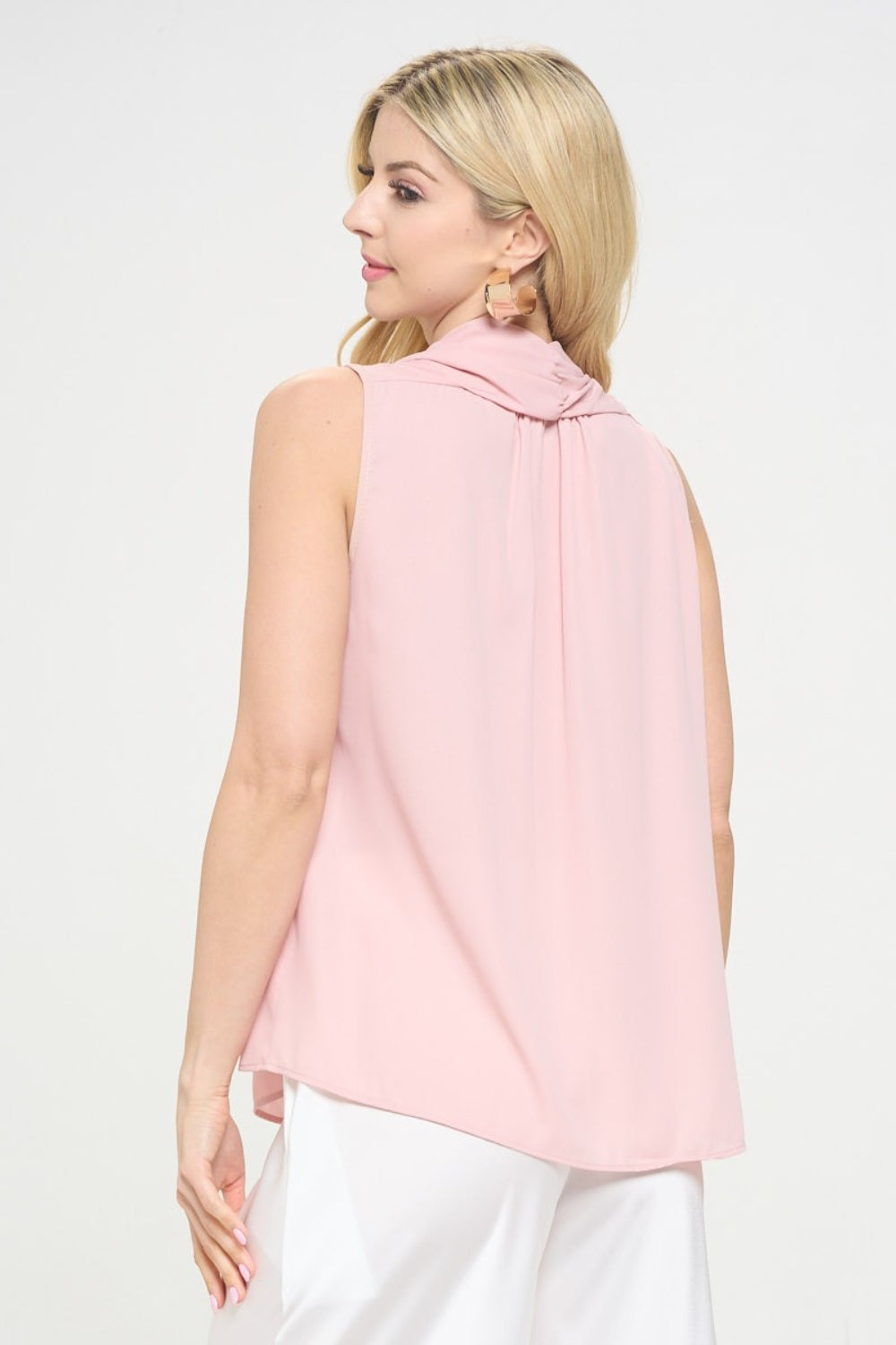 RENEE C Draped V-Neck Sleeveless Top 🇺🇸