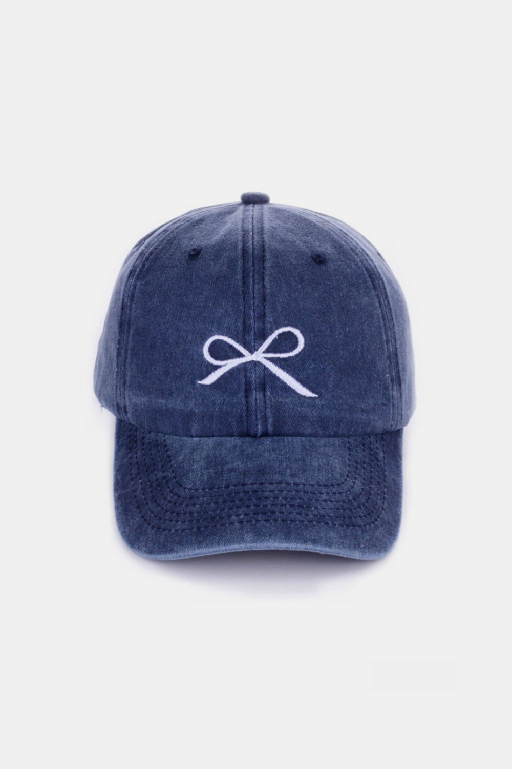 Zenana Bow Embroidered Washed Cotton Baseball Hat - 9 color options