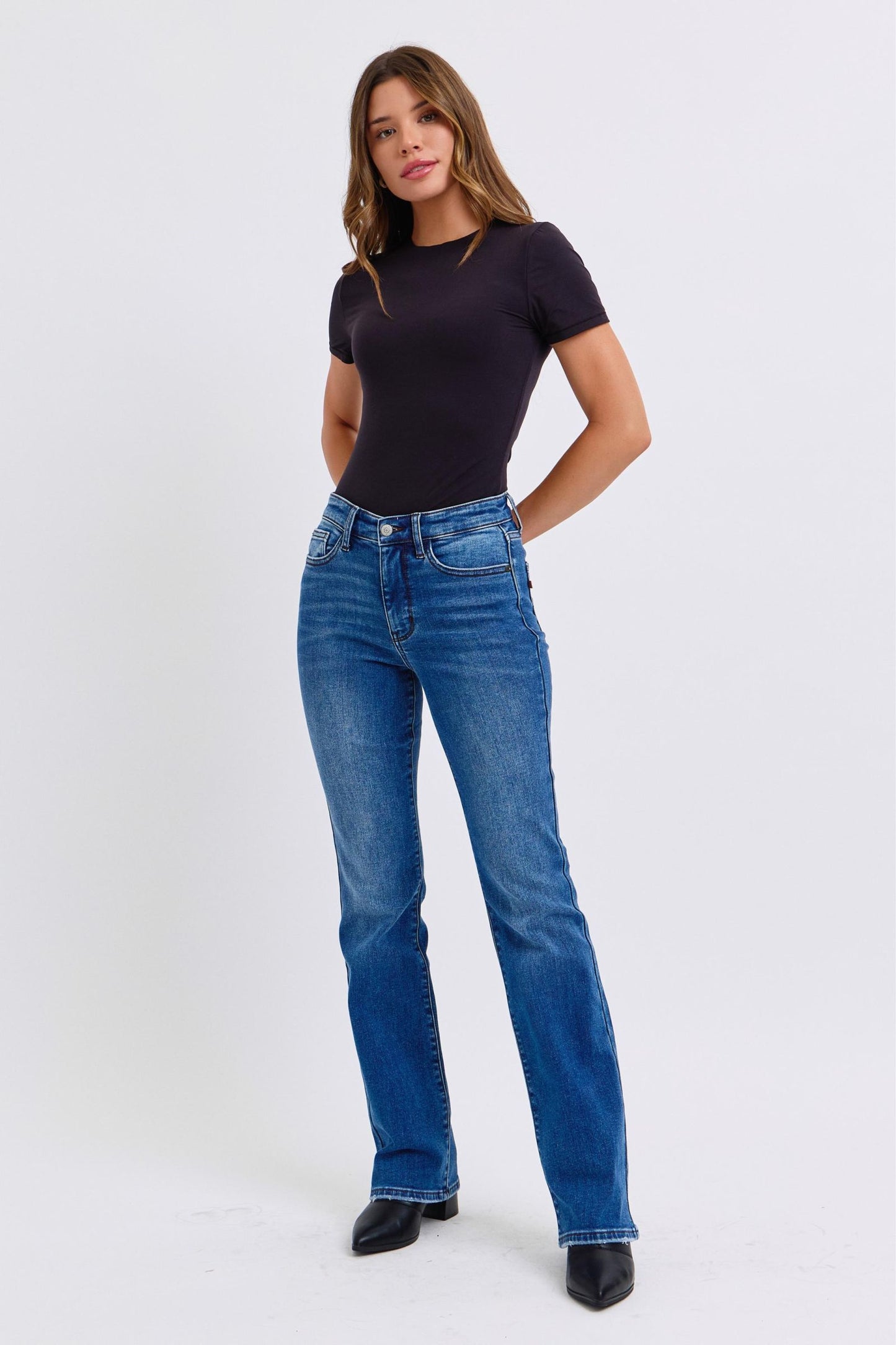 Judy Blue Mid-Rise Bootcut Jeans with Thermal Lining