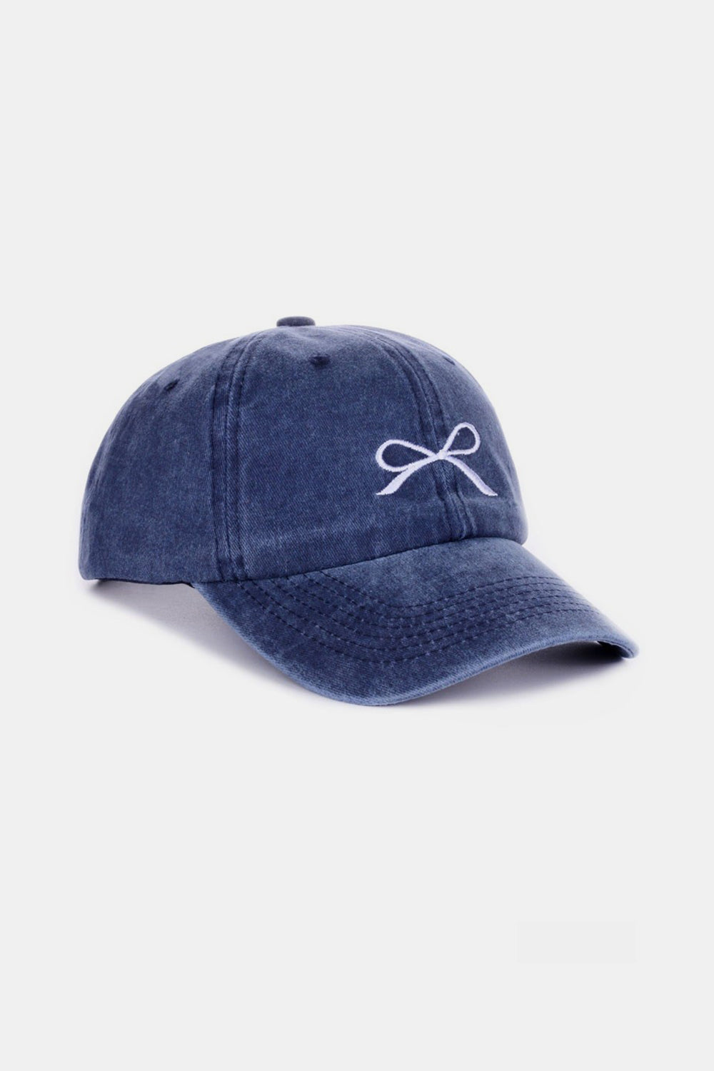 Zenana Bow Embroidered Washed Cotton Baseball Hat - 9 color options