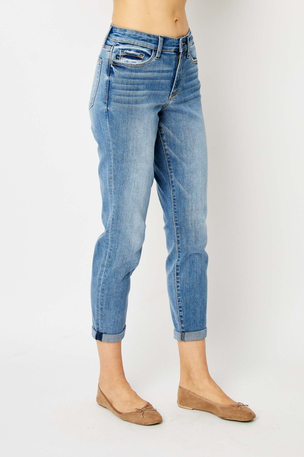 Judy Blue Cuffed Hem Slim Denim Jeans