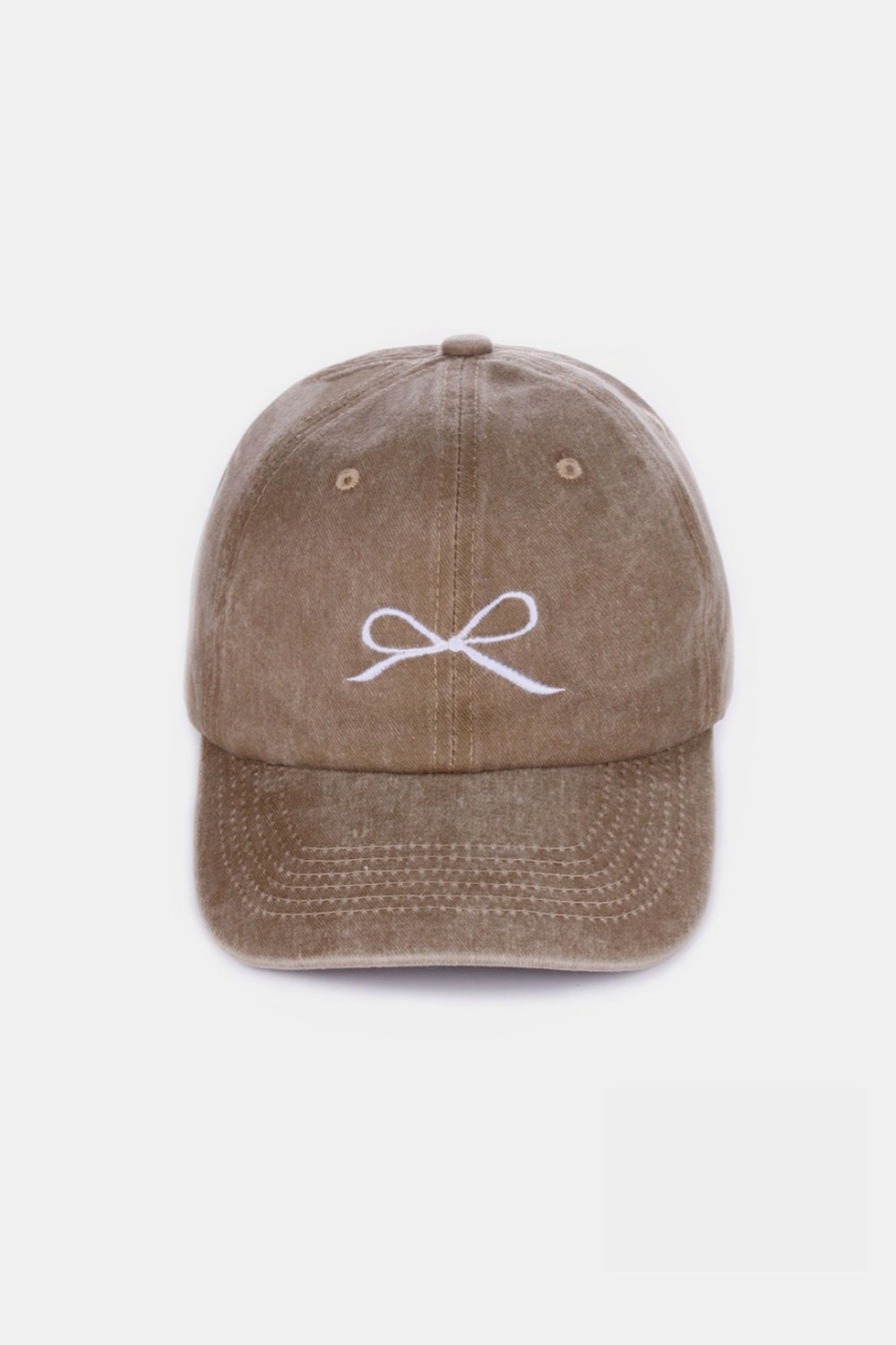 Zenana Bow Embroidered Washed Cotton Baseball Hat - 9 color options