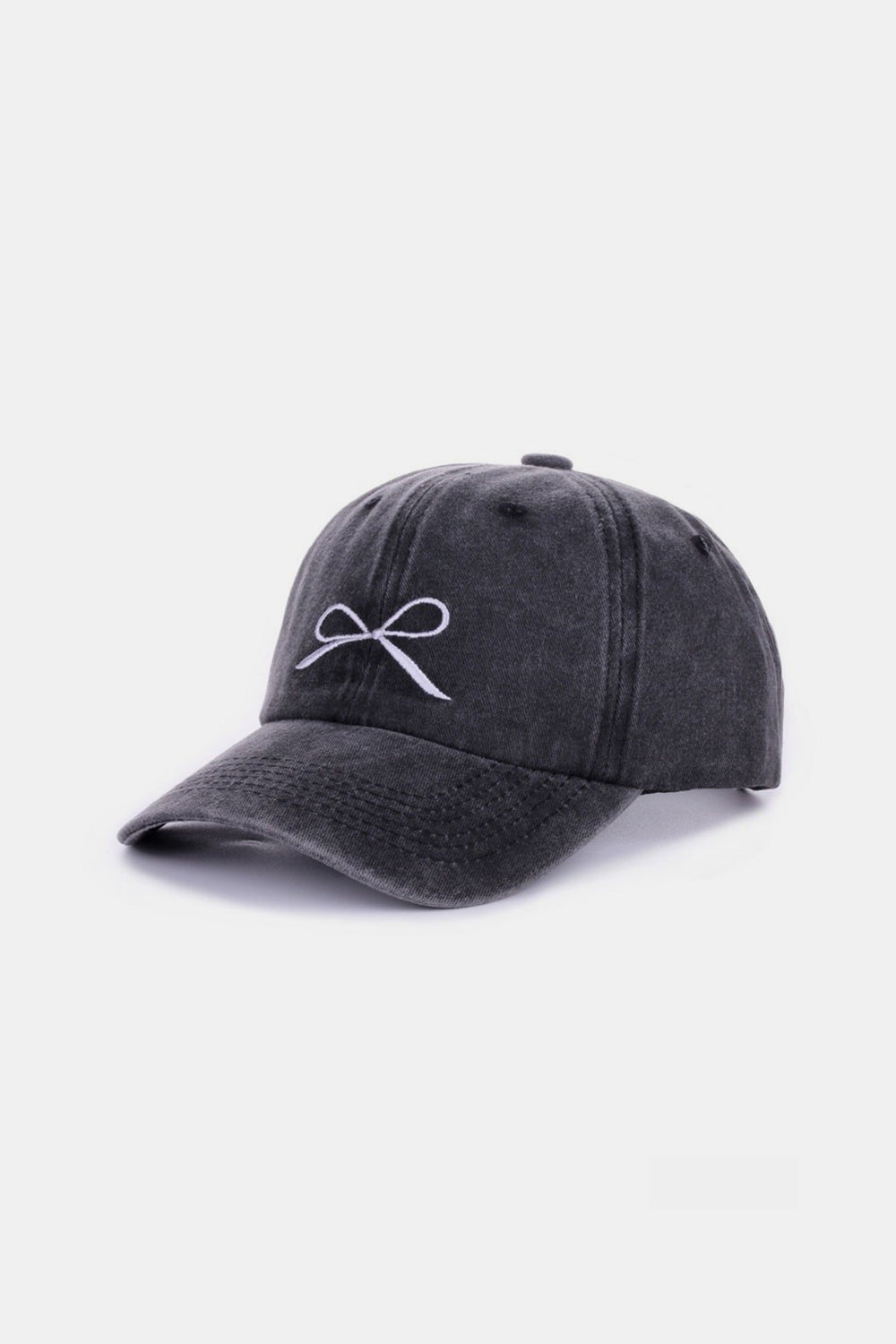 Zenana Bow Embroidered Washed Cotton Baseball Hat - 9 color options