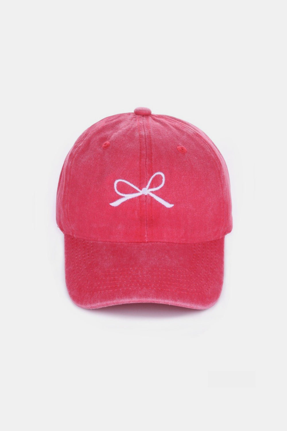 Zenana Bow Embroidered Washed Cotton Baseball Hat - 9 color options