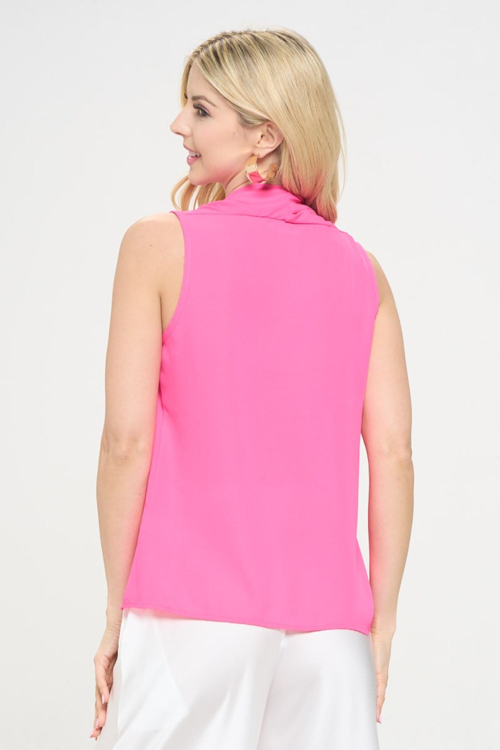 RENEE C Draped V-Neck Sleeveless Top 🇺🇸