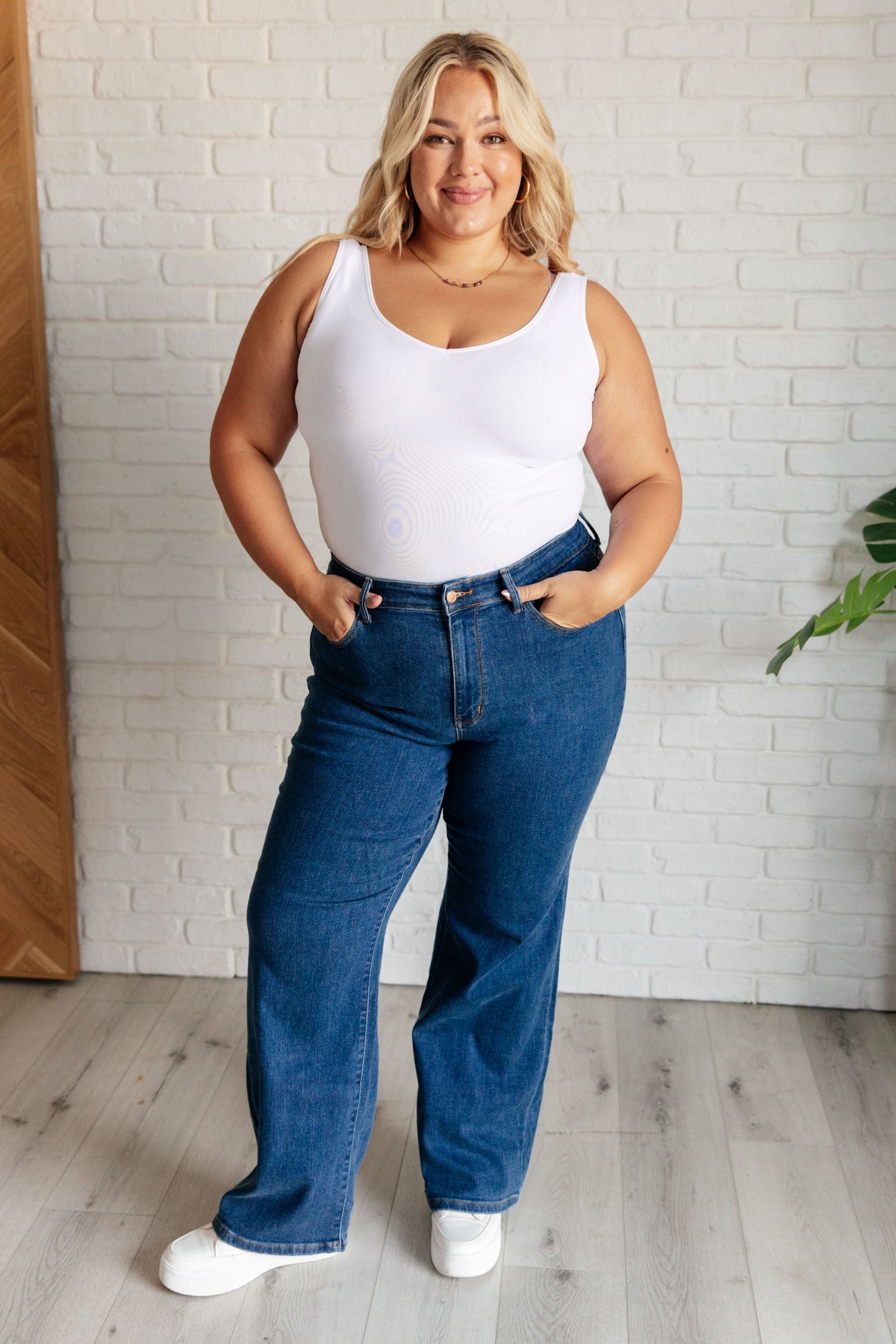 Judy Blue Hazel High Rise Vintage Wide Leg Denim Jeans