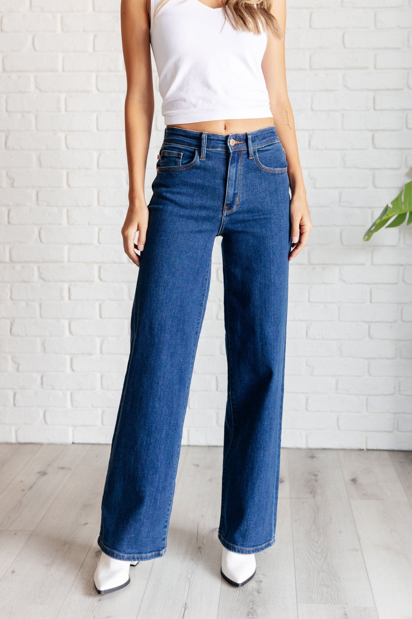 Judy Blue Hazel High Rise Vintage Wide Leg Denim Jeans