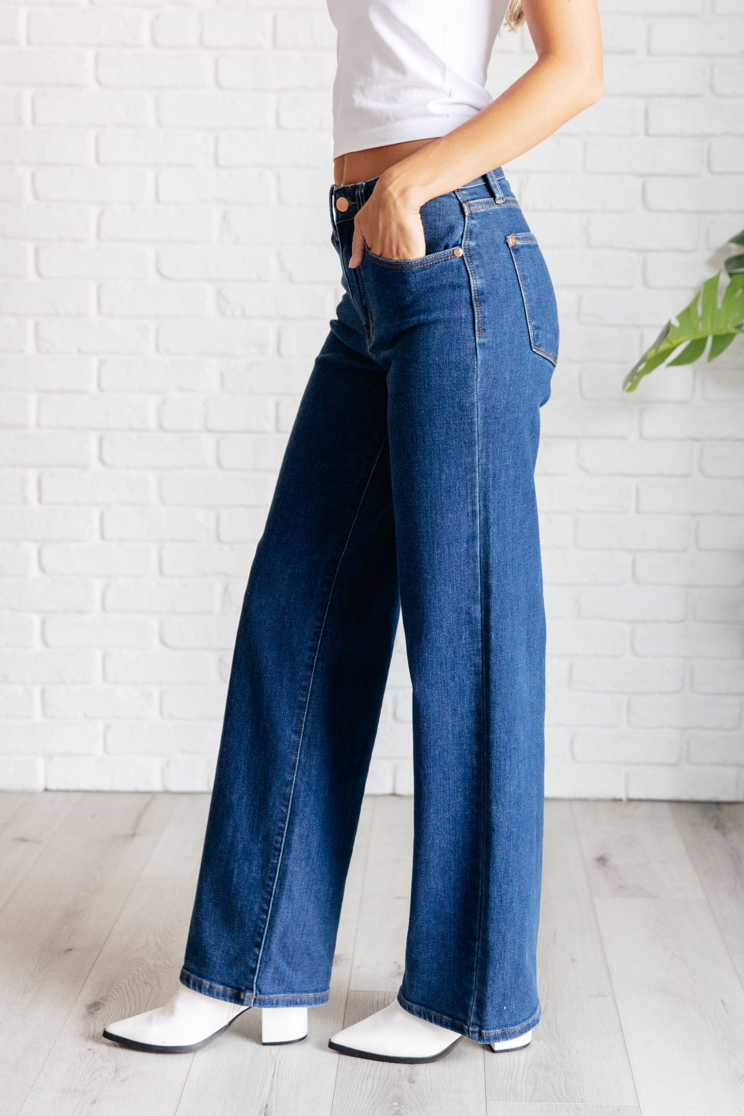 Judy Blue Hazel High Rise Vintage Wide Leg Denim Jeans