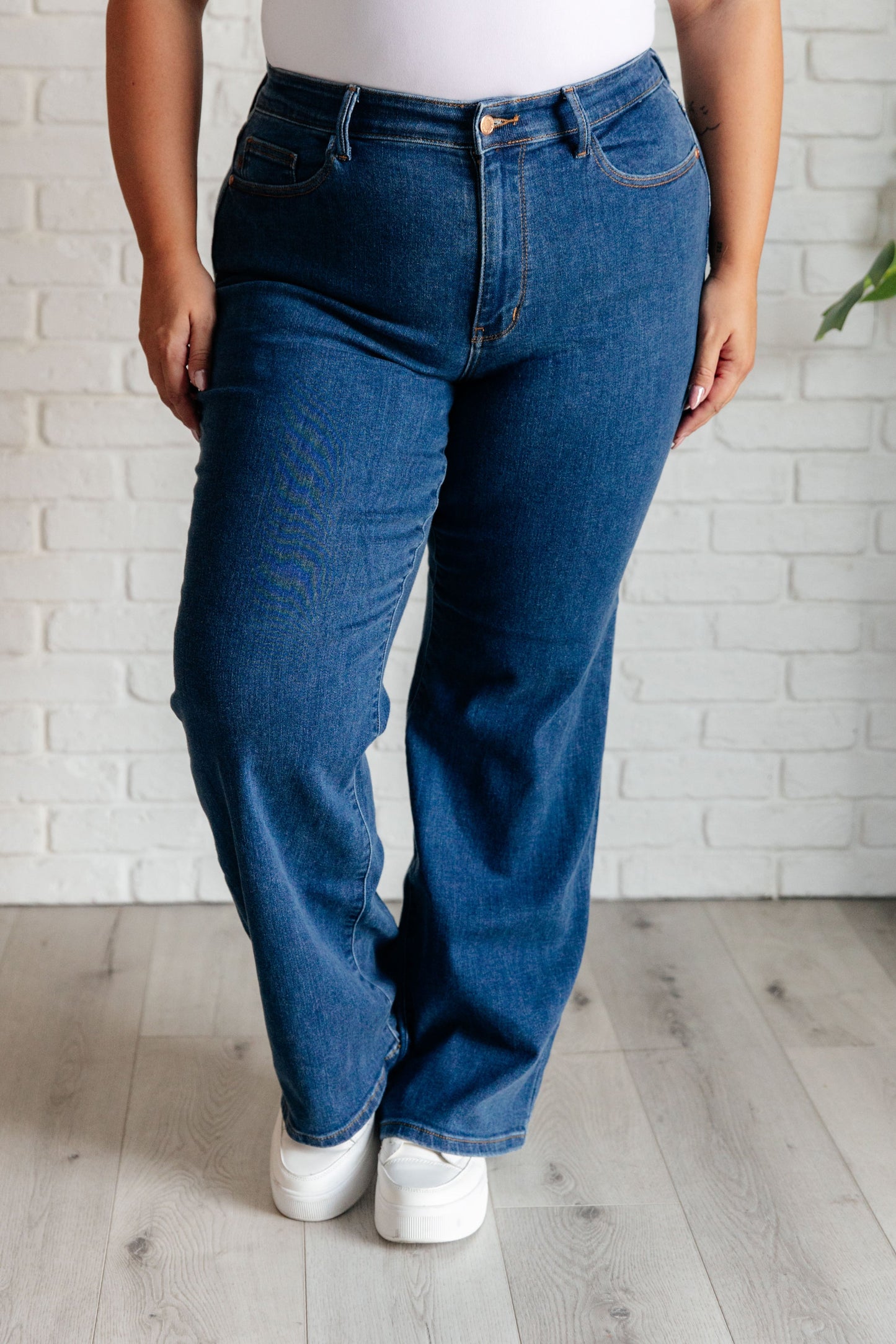 Judy Blue Hazel High Rise Vintage Wide Leg Denim Jeans