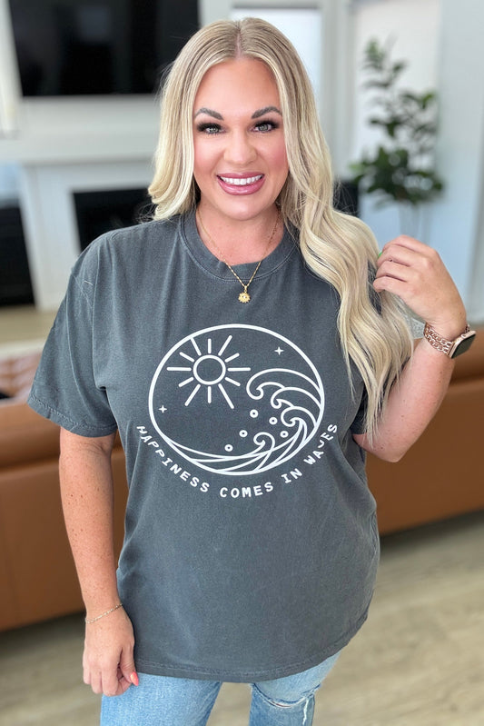 Happiness Comes in Waves Graphic Tee