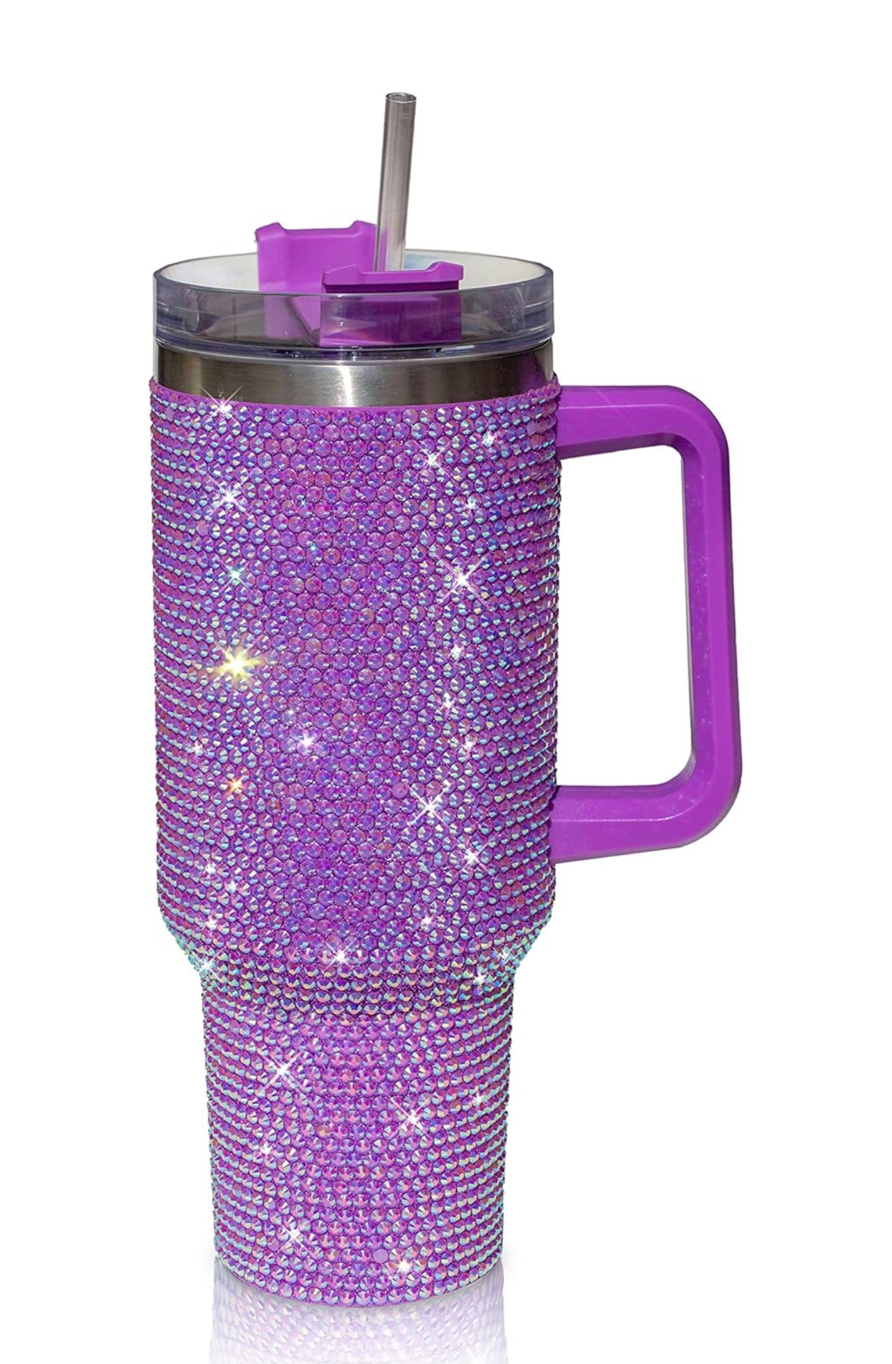 Rising Phoenix Glam Rhinestone Tumbler 40oz in Amethyst