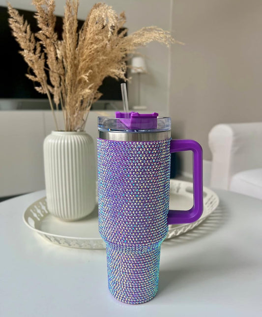 Rising Phoenix Glam Rhinestone Tumbler 40oz in Amethyst