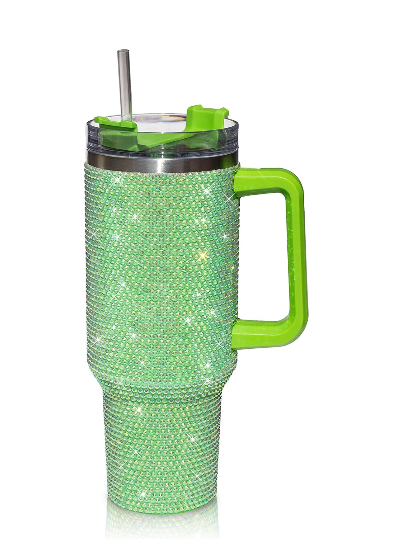 Rising Phoenix Glam Rhinestone Tumbler 40oz in Peridot