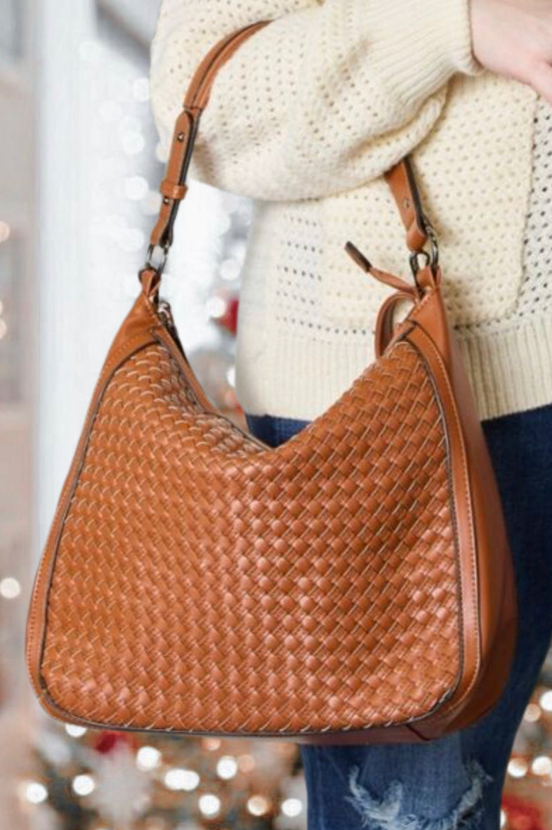 Handwoven Vegan Leather Handbag