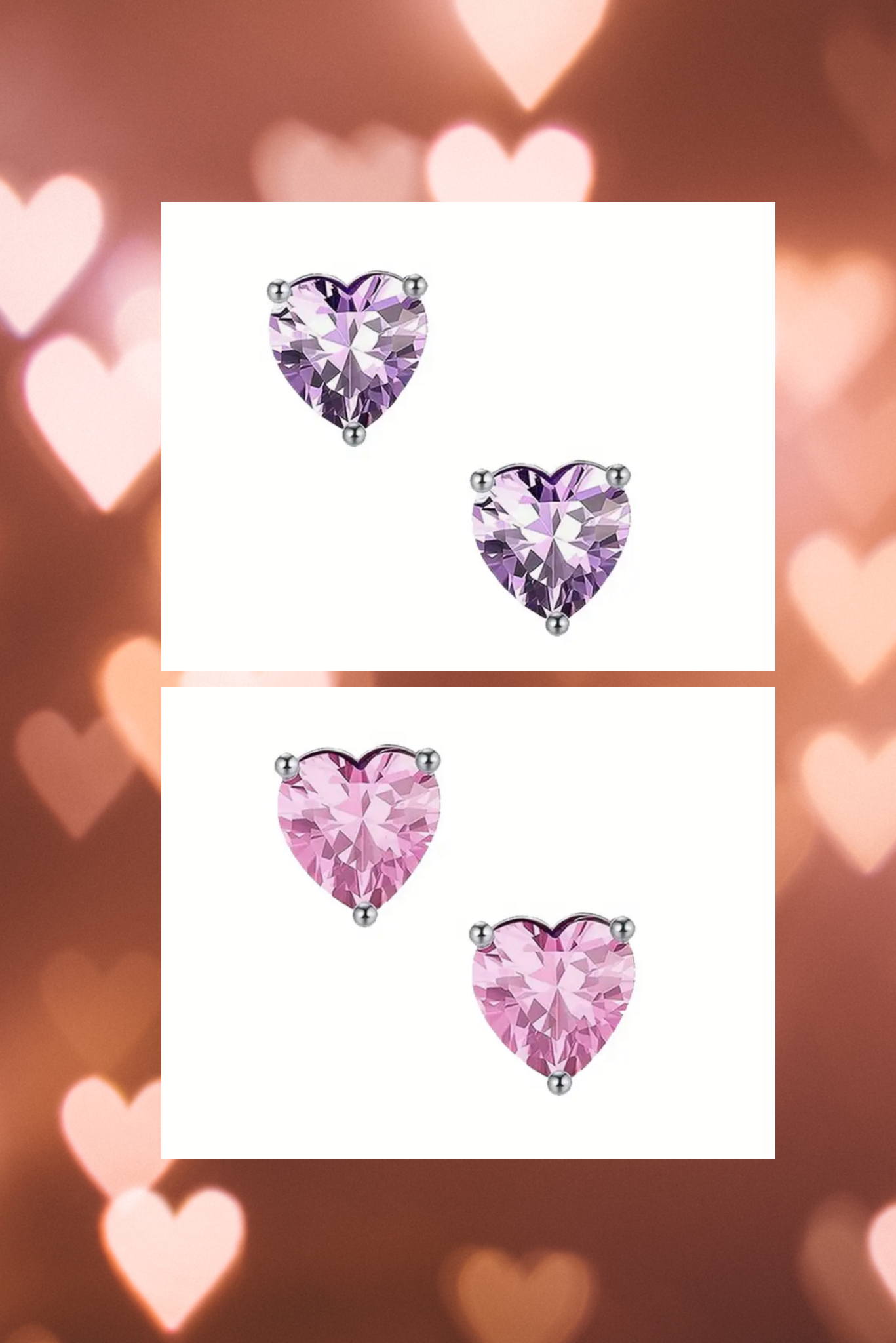 Facets Of Love Solitaire Heart Earrings
