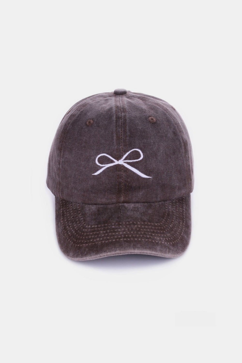 Zenana Bow Embroidered Washed Cotton Baseball Hat - 9 color options