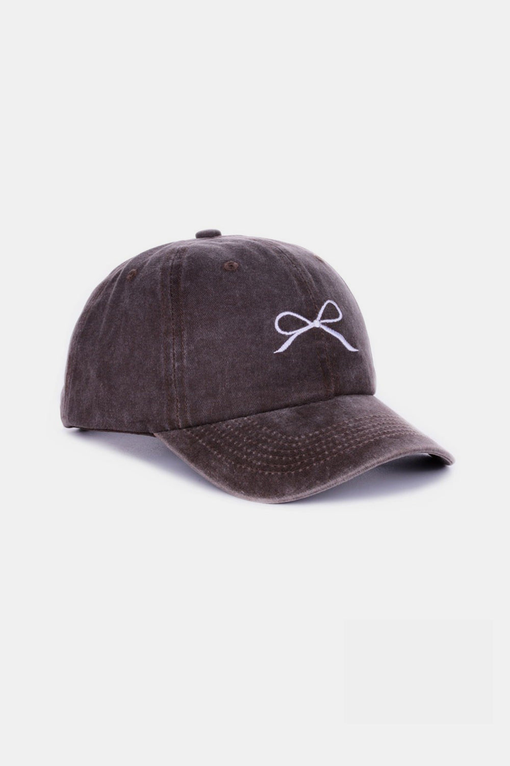 Zenana Bow Embroidered Washed Cotton Baseball Hat - 9 color options