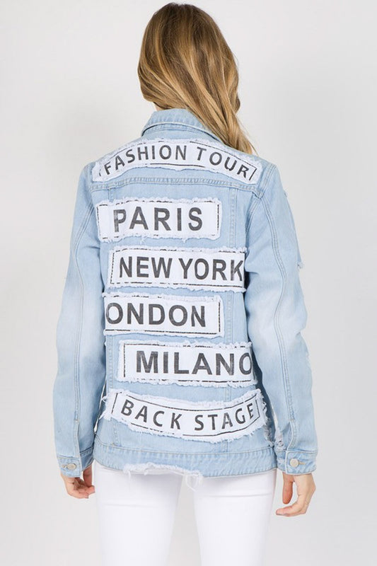 American Bazi Fashion Tour Distressed Denim Jacket