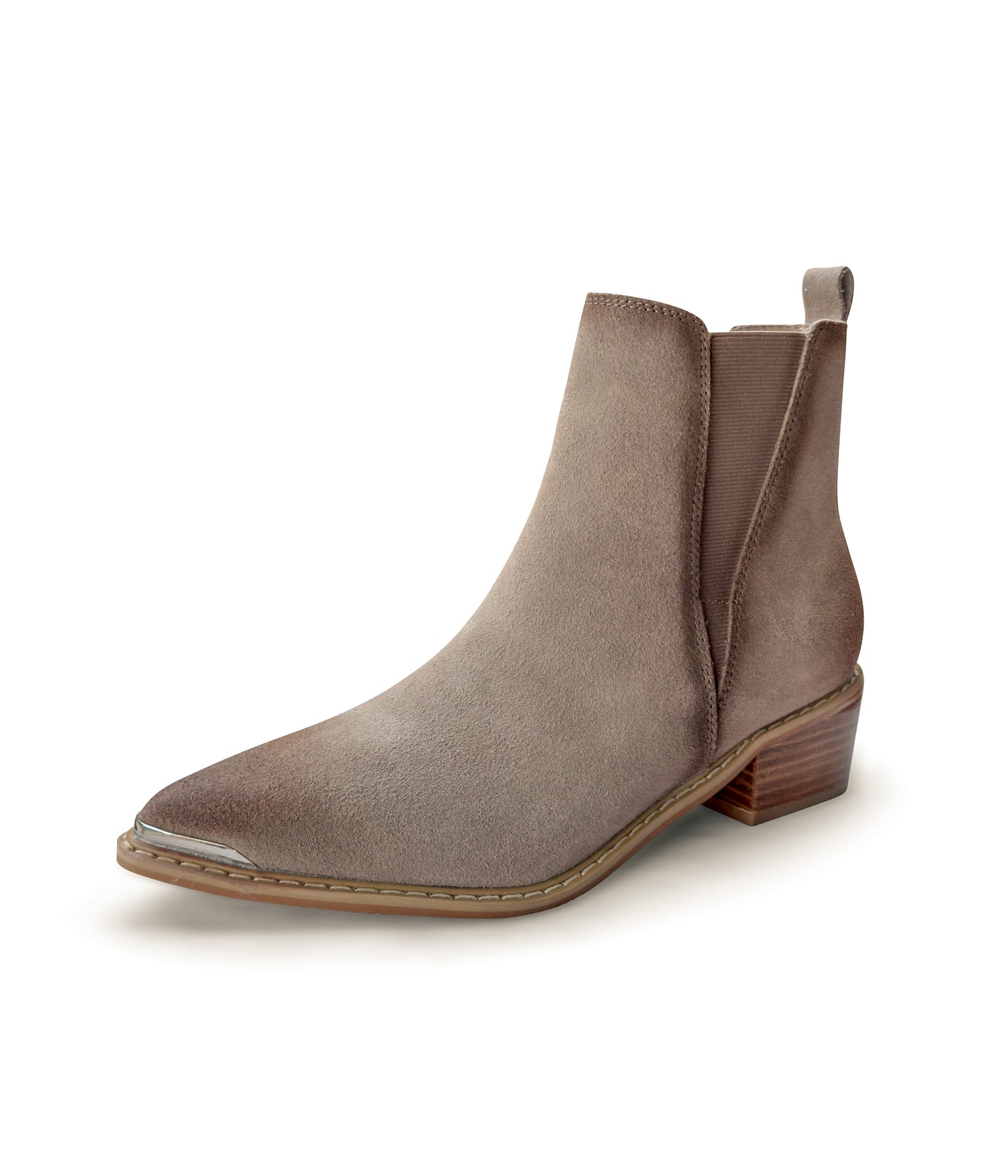 Wylie Suede Ankle Boot in Taupe by Naughty Monkey