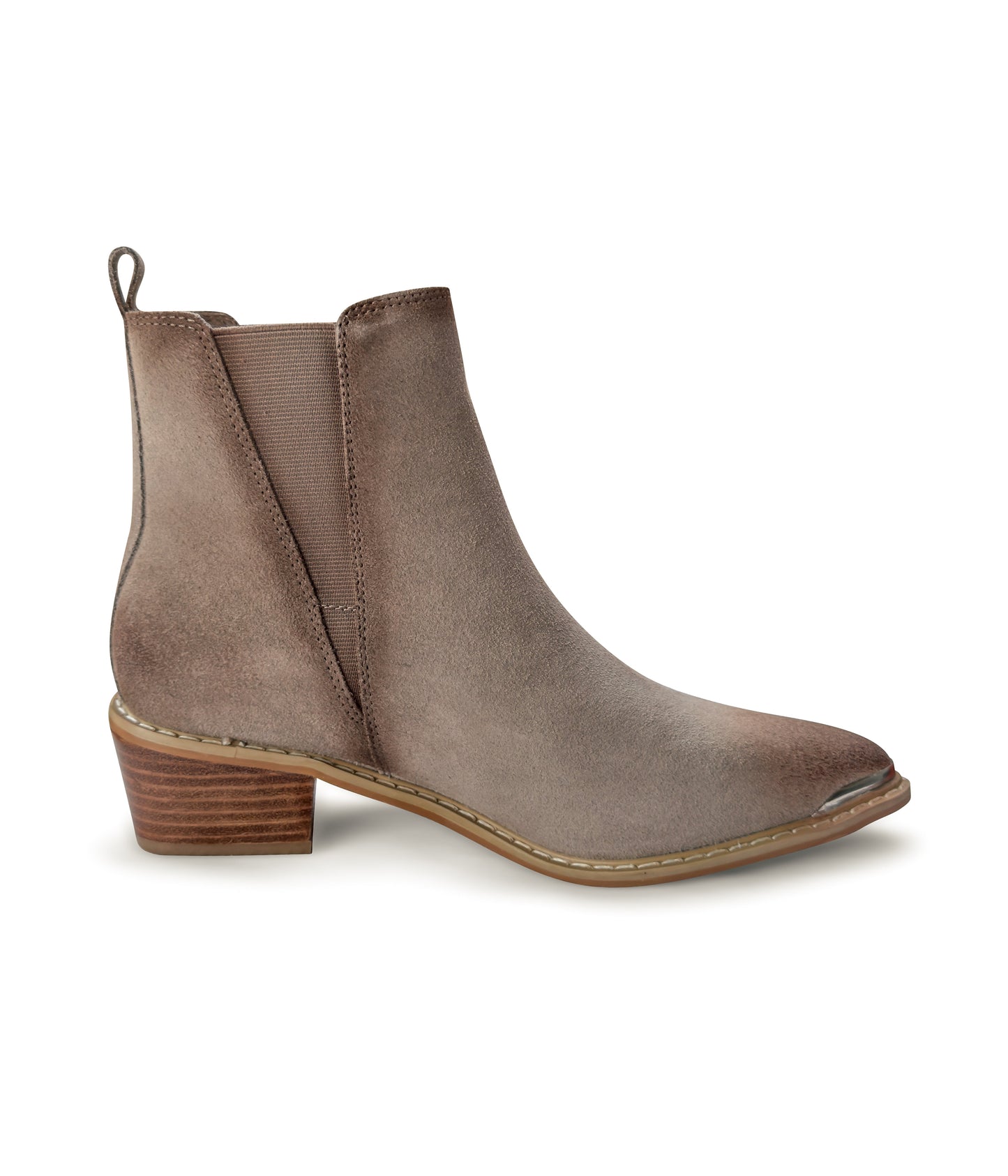 Wylie Suede Ankle Boot in Taupe by Naughty Monkey