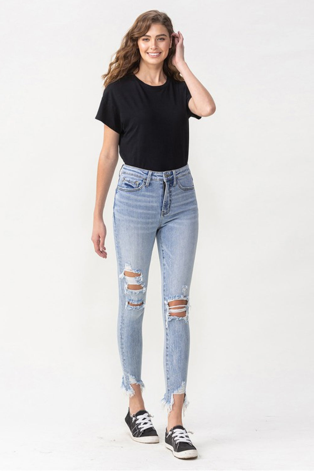 Lovervet by VERVET Full Size Lauren Distressed High Rise Skinny Jean