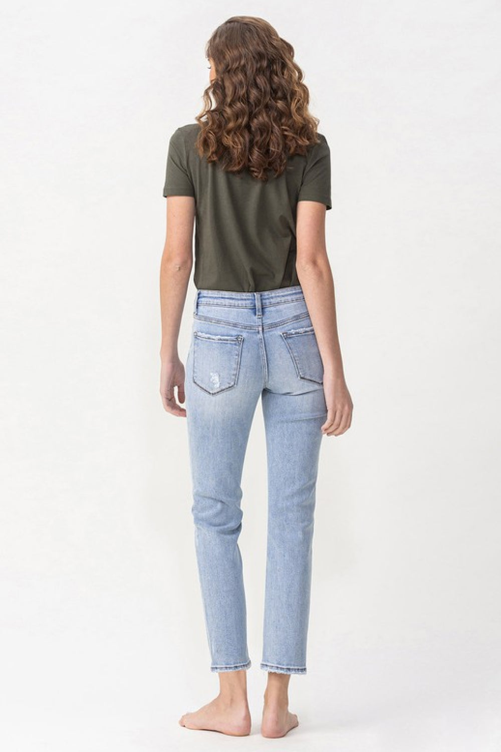Lovervet by VERVET Full Size Andrea Midrise Crop Straight Jeans