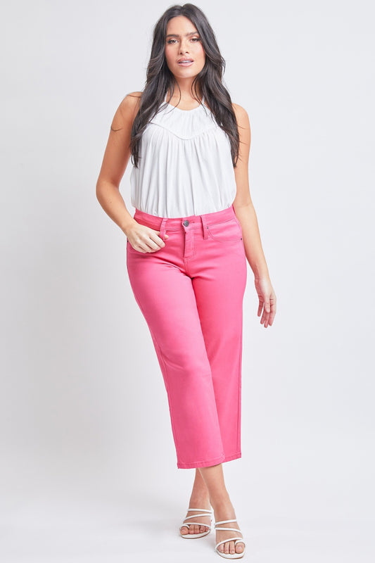 YMI Jeanswear Mid-Rise Hyperstretch Cropped Straight Pants