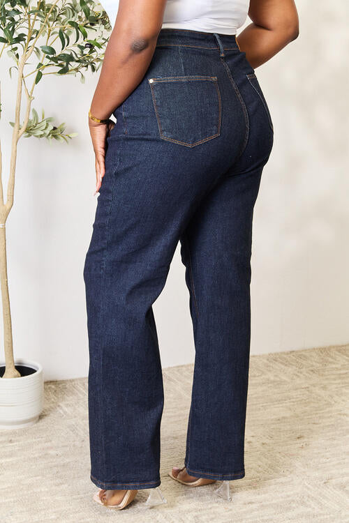 Judy Blue Full Size High Waist Wide Leg Jean with Front Seam