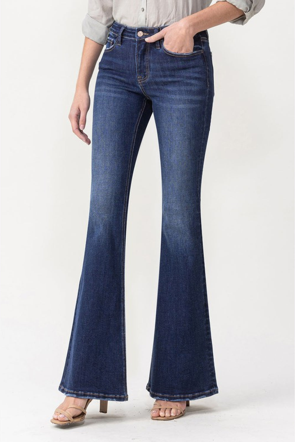 Lovervet by VERVET Full Size Joanna Midrise Flare Jeans