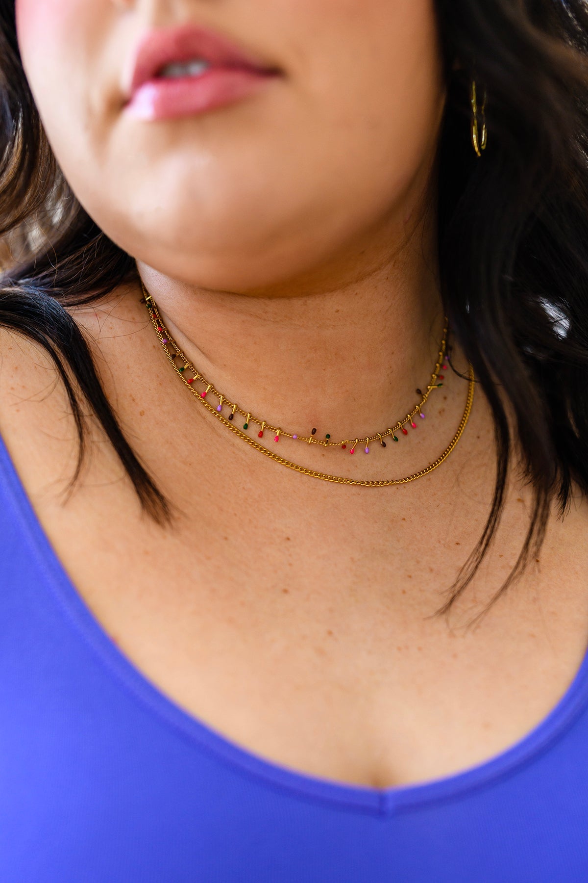 Waterproof Jewelry: Colorful Palette Layered Necklace