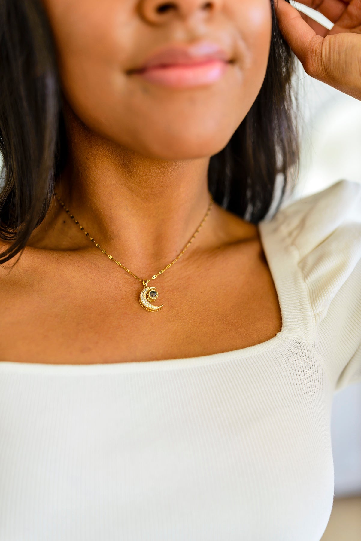 Waterproof Jewelry: Crescent Moon Necklace