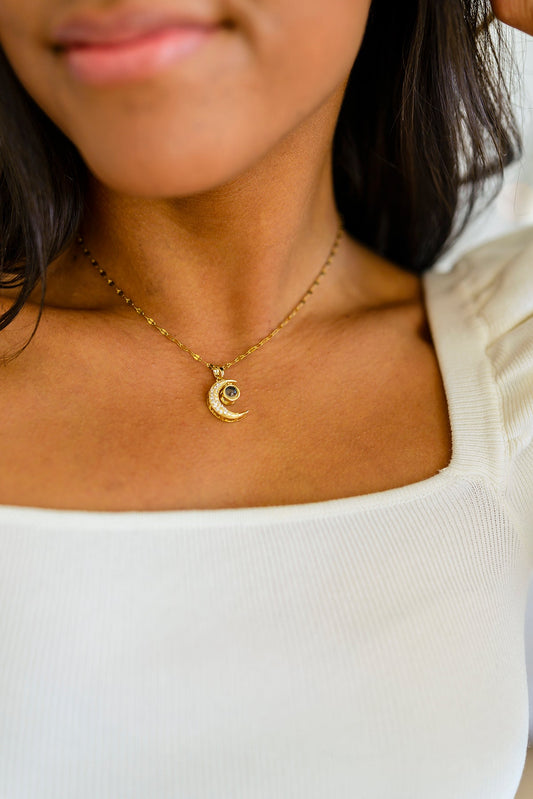 Waterproof Jewelry: Crescent Moon Necklace