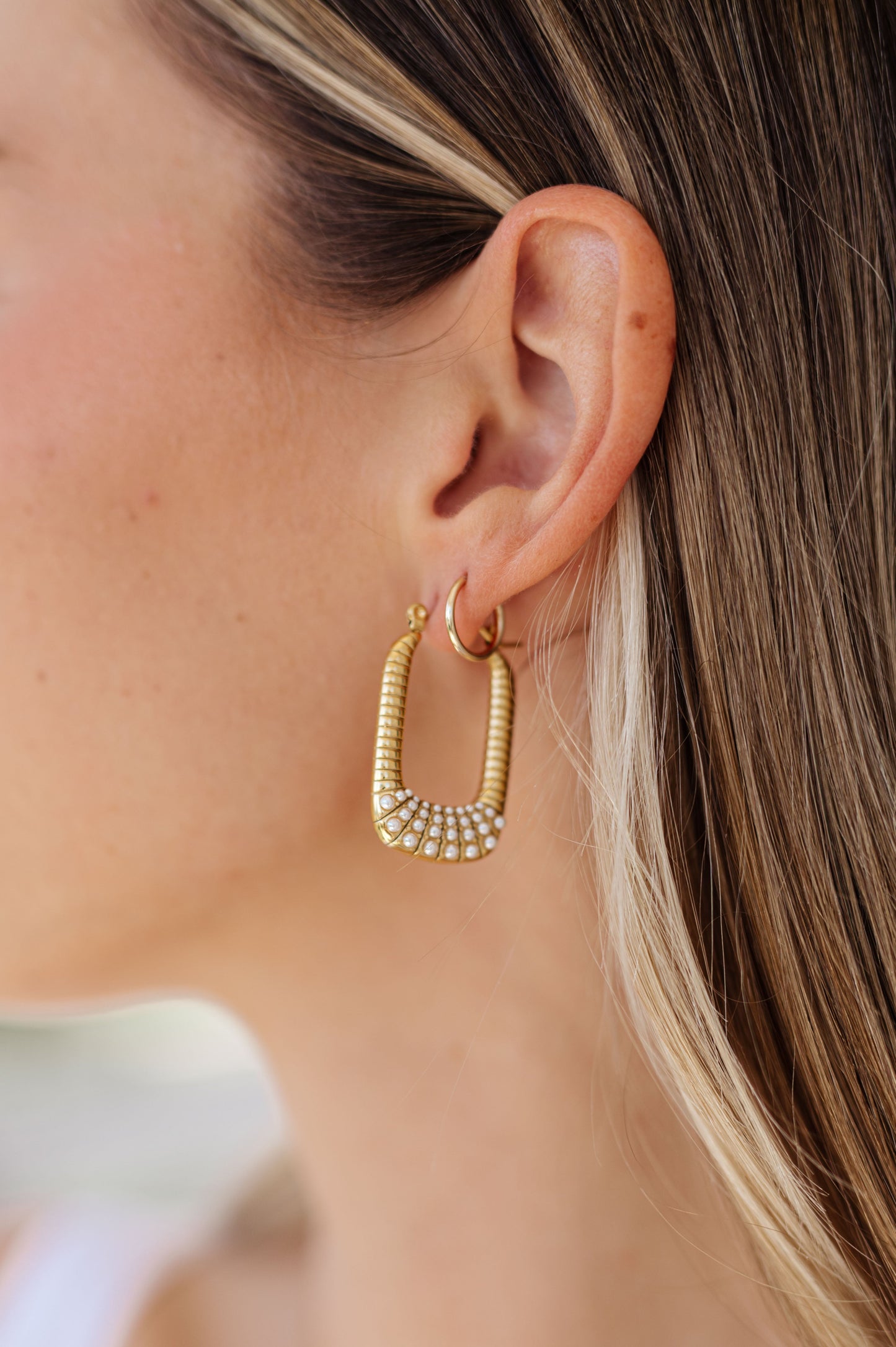 Waterproof Jewelry: Drop Pearl Accent Earrings