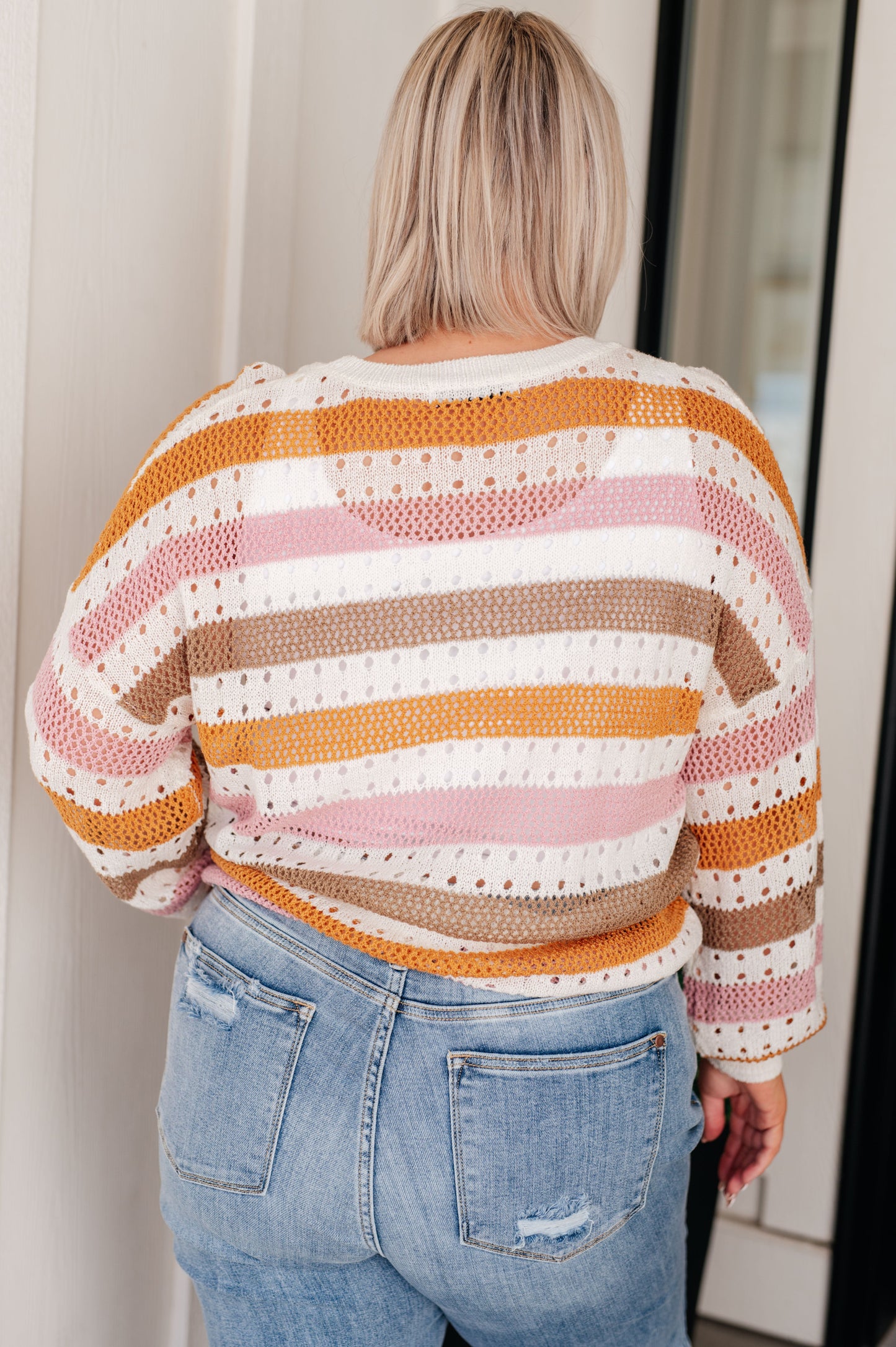 First in Line Striped Lightweight Sweater