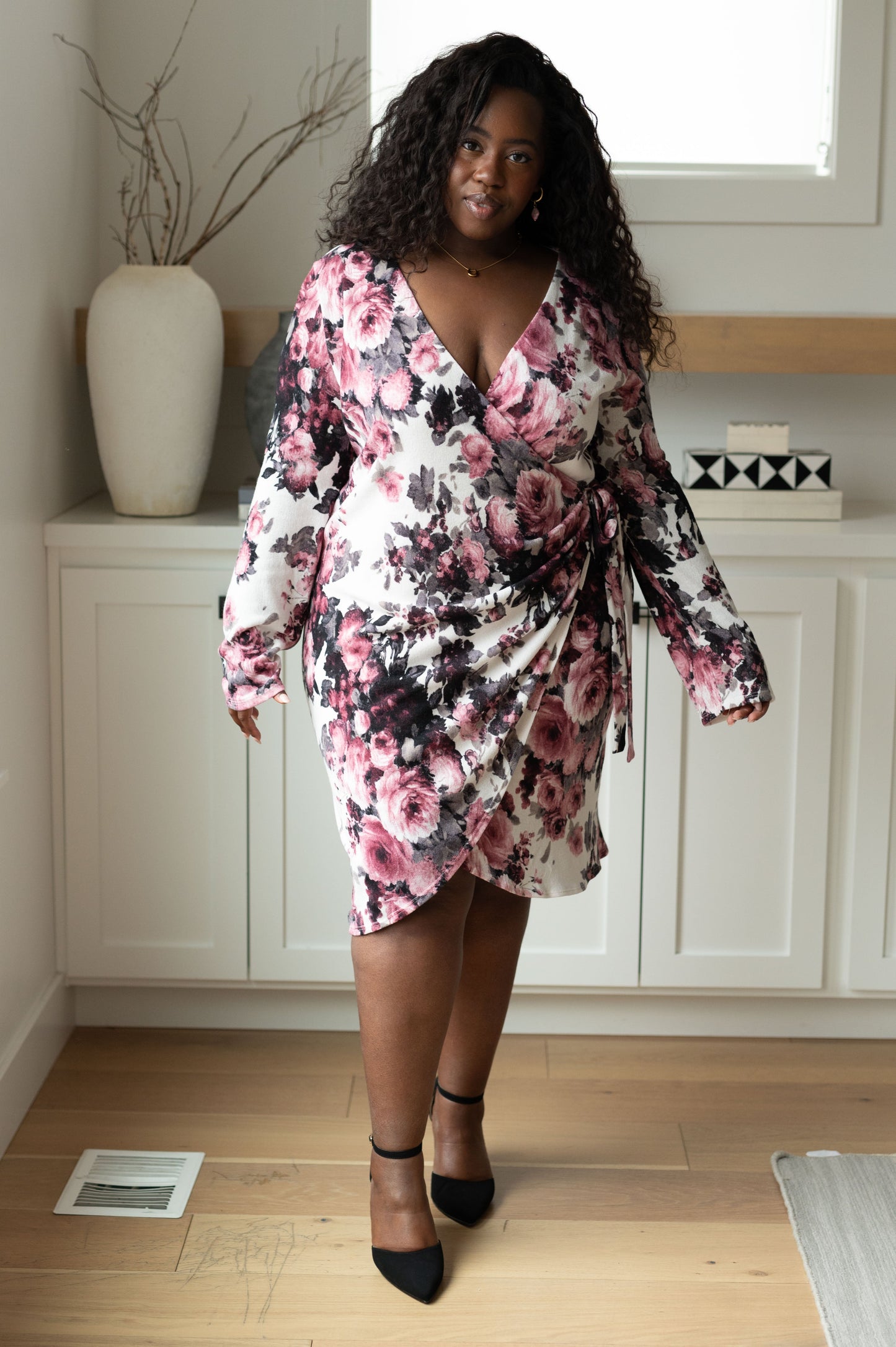 Sew In Love Honey Do I Ever Faux Wrap Dress in White Floral