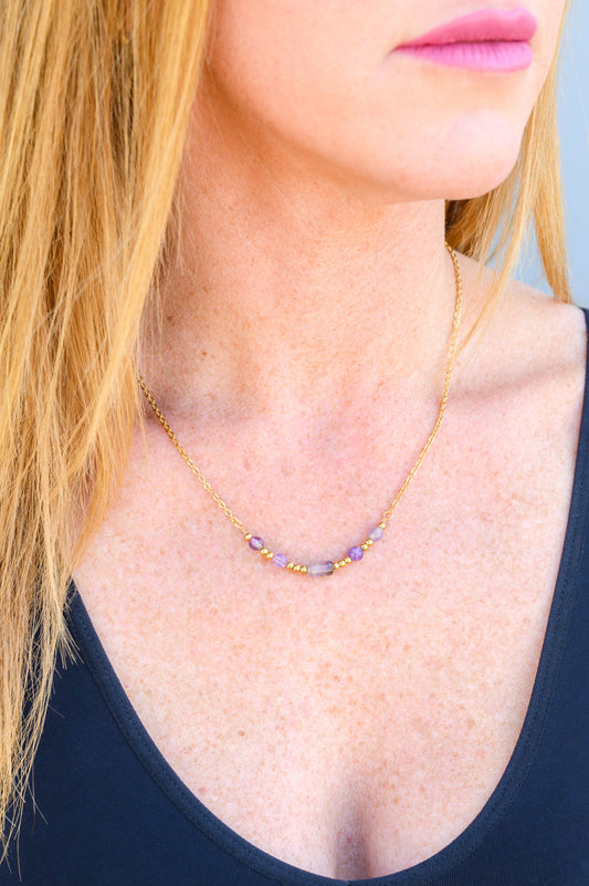 Waterproof Jewelry: Lavender Moments Beaded Necklace