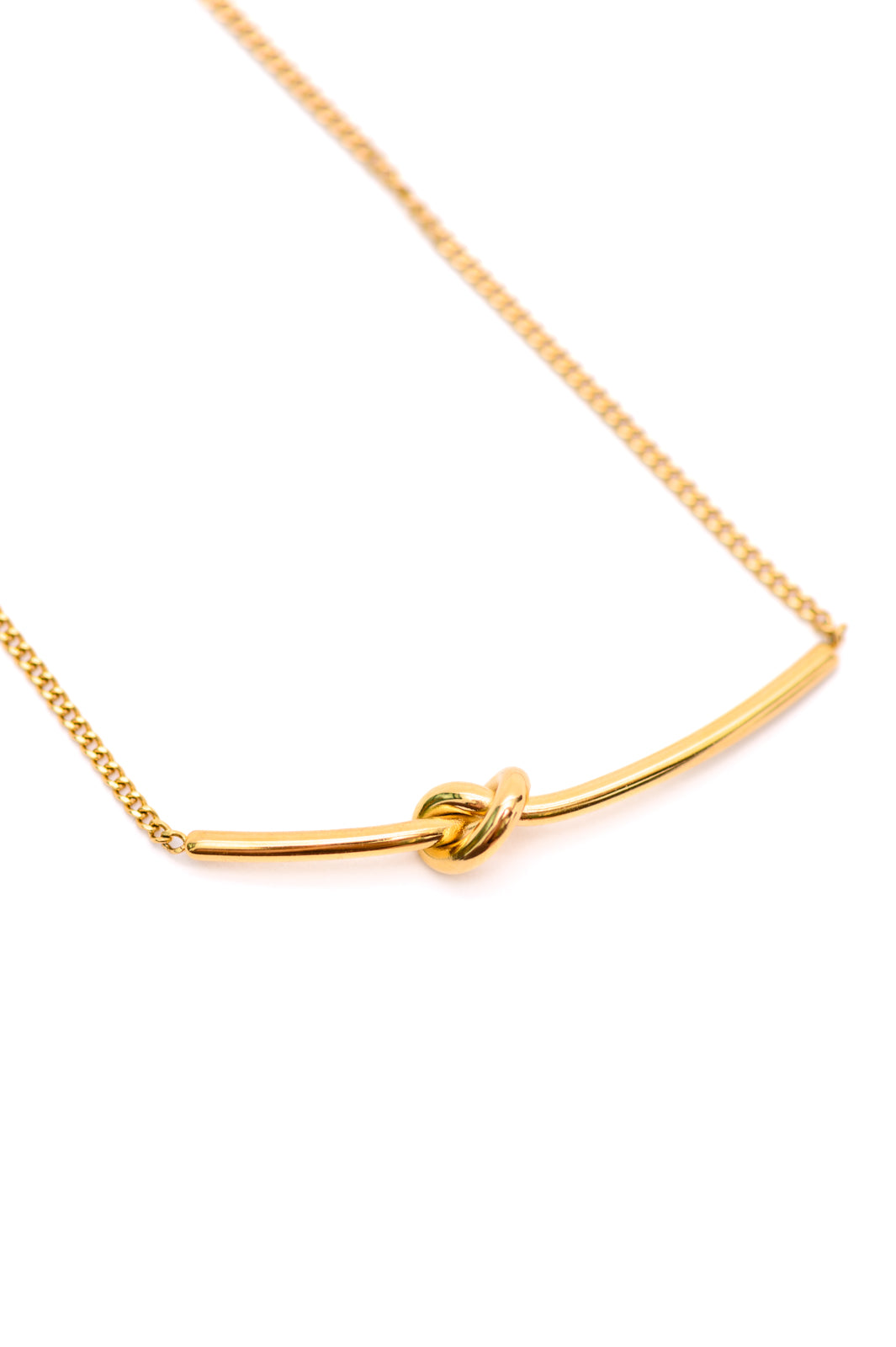 Waterproof Jewelry: Love Knot Bar Necklace