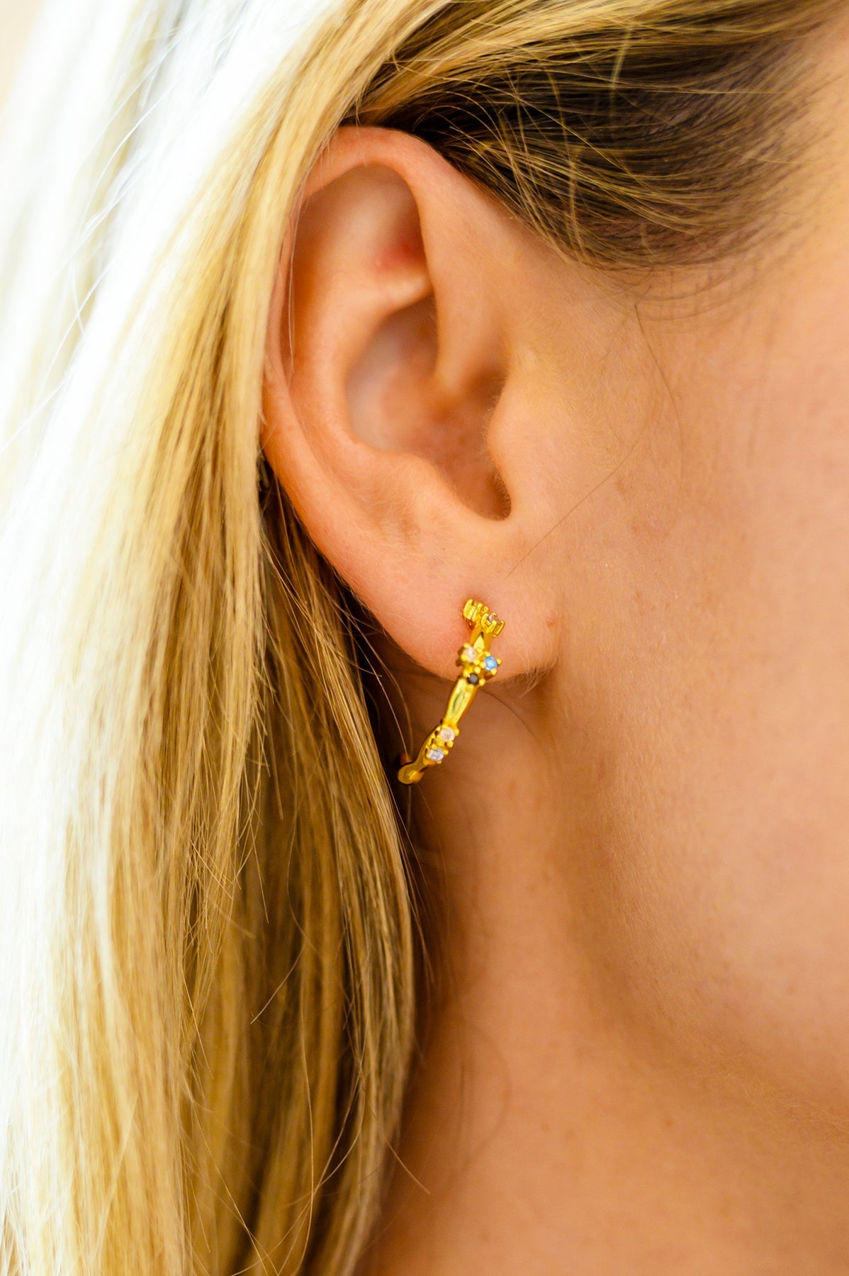 Waterproof Jewelry: Santana Studded Hoop Earrings