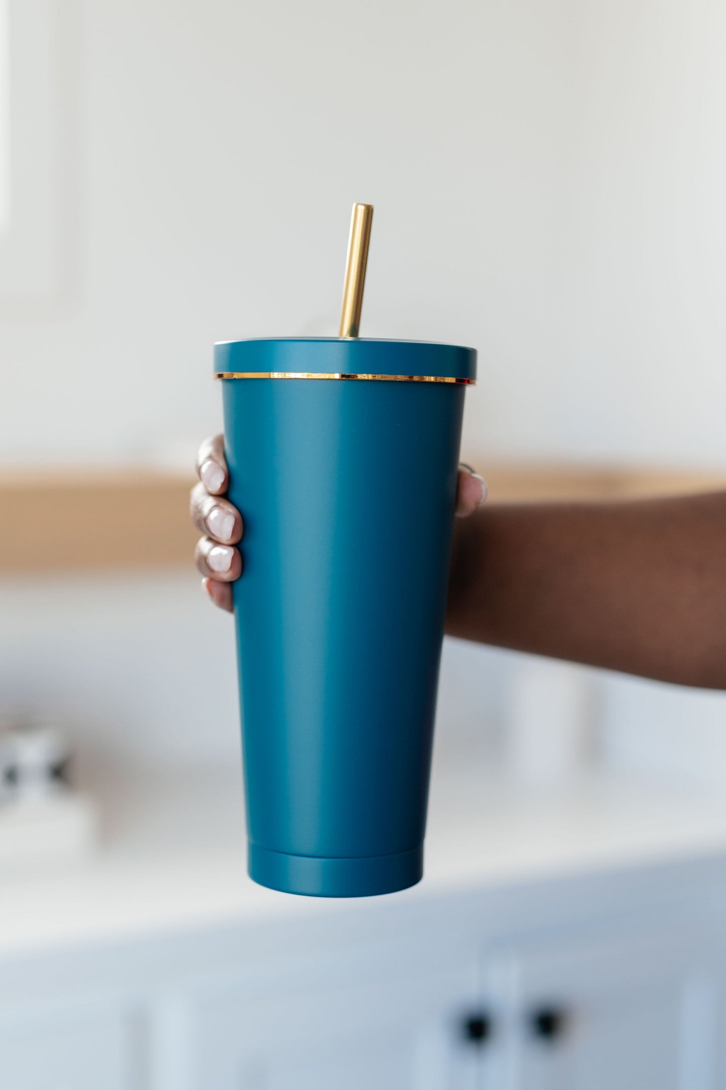Total Eclipse 25oz Stainless Tumbler in Teal + Gold