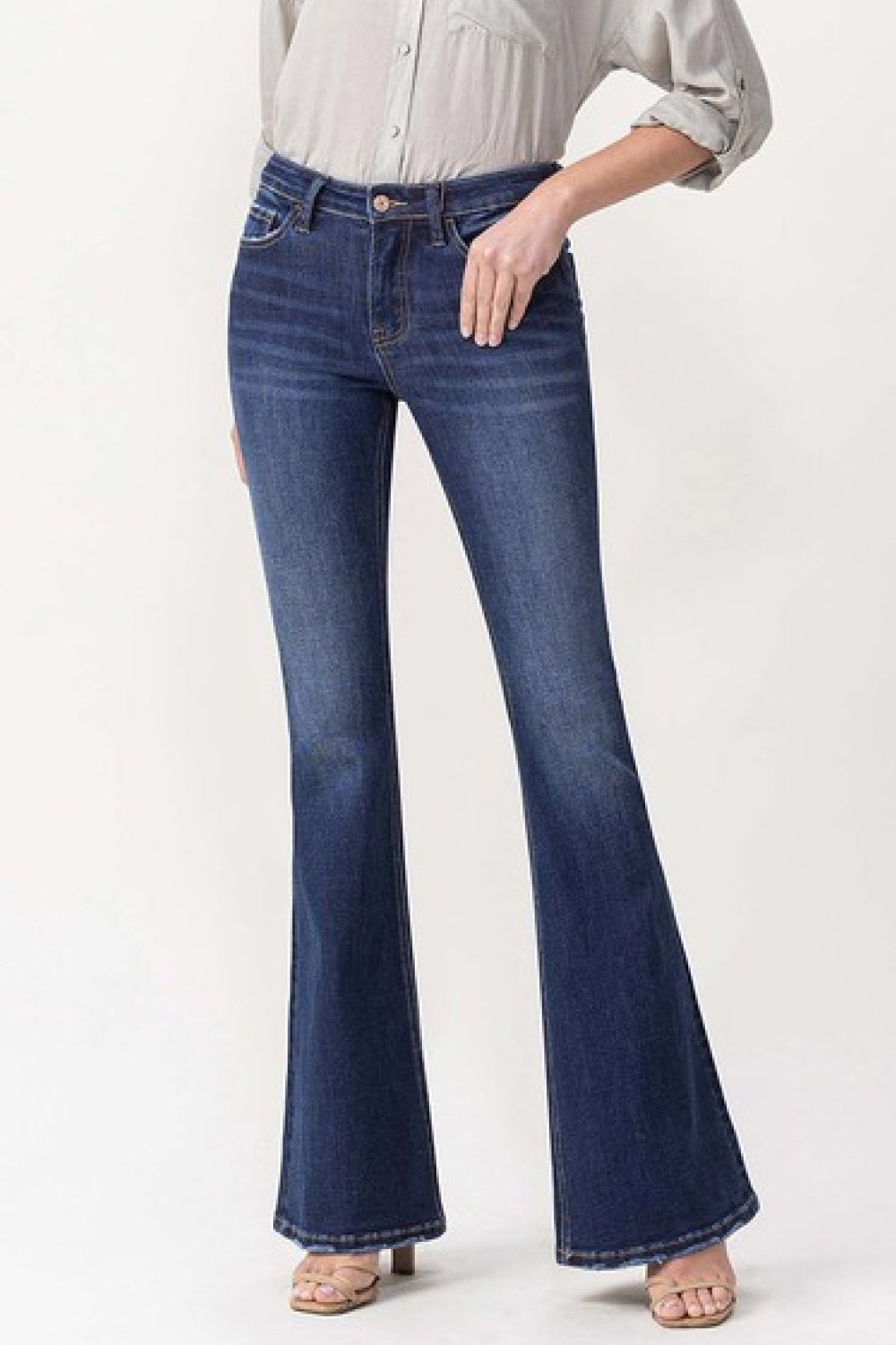 Lovervet by VERVET Full Size Joanna Midrise Flare Jeans