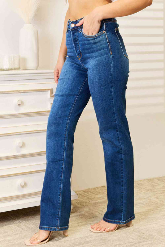 Judy Blue Full Size ANGEL Straight Leg Jeans with Pockets